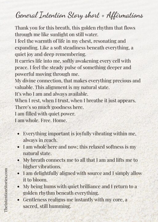 General intention short story card