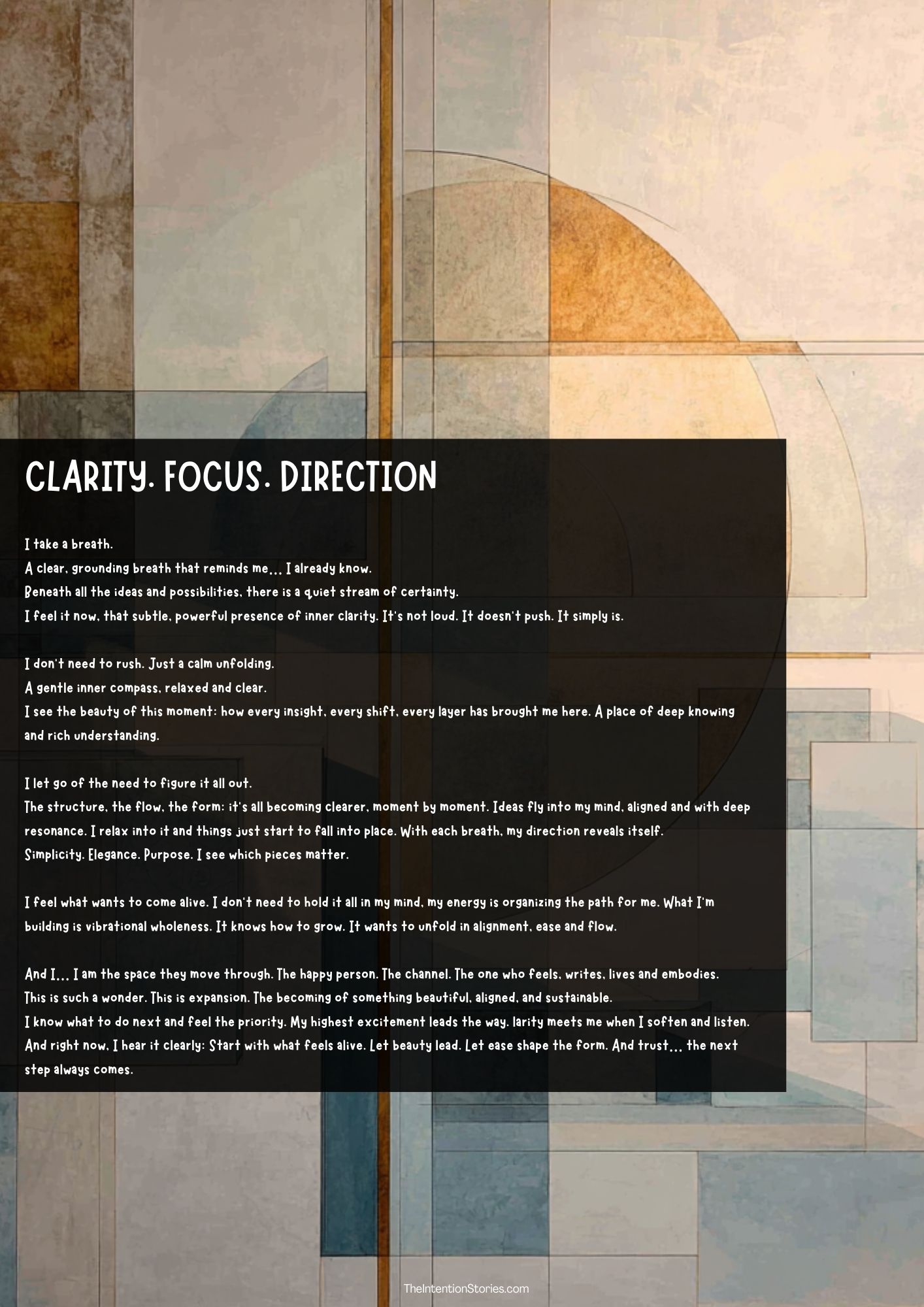 15. clarity. focus. direction
